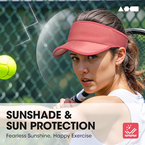 Sweat-Wicking Sports Sun Visor Women Men Adjustable for Tennis Golf Running - color: Red