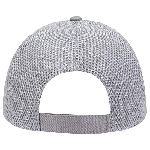 OTTO Cotton Twill w/Polyester 6 Panel Low Profile Air Mesh Baseball Cap - color: Gray
