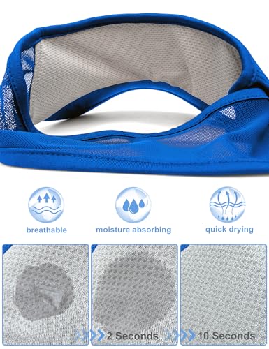 vidsel Sport Sun-Visor Hat Men Women, Summer UV Protection Stretchy Visor - color: Royal Blue