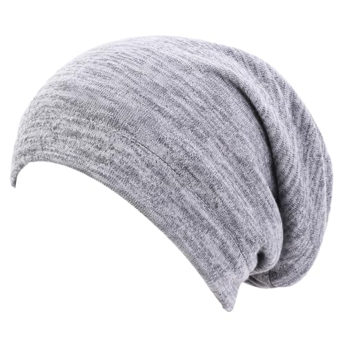 Utaly Soft Slouchy Chemo Beanie for Women Breathable Stretchy Skull Cap for Cancer Hair Loss Patients Sleep Wear - color: Deep Grey