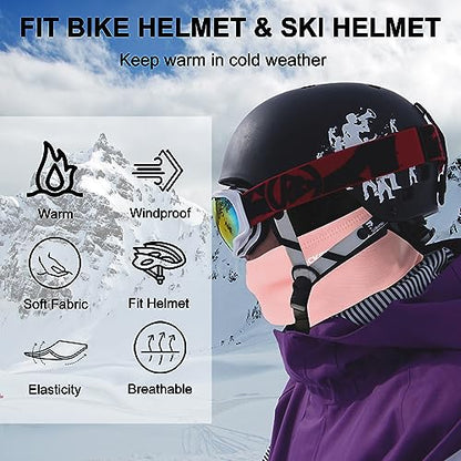 ROCKBROS Ski Mask Balaclava Cold Weather Scarf Thermal Winter Neck - color: Pink