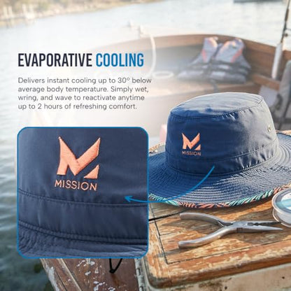 MISSION Cooling Bucket Hat - Unisex Wide-Brim Hat for Men & Women - Lightweight, Foldable & Durable - Cools Up to 2 Hours - color: Sea Palm