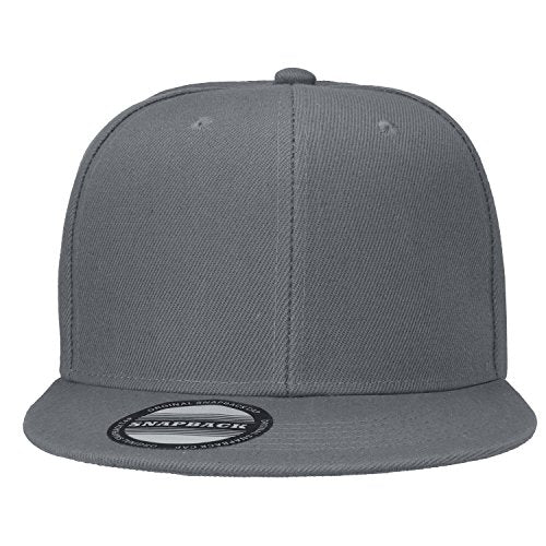 Falari Wholesale 12 Pack Snapback Hat Cap Hip Hop Style Flat Bill Blank Solid Color Adjustable Size - color: 12-pack Grey