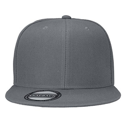 Falari Wholesale 12 Pack Snapback Hat Cap Hip Hop Style Flat Bill Blank Solid Color Adjustable Size - color: 12-pack Grey