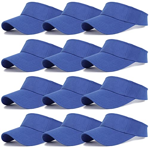Ultrafun 12 Pack Sun Visor Hats Women Men Outdoor Sports Beach - color: 12pack-royal Blue