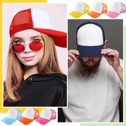 Hercicy 40 Pack Blank Trucker Hat Bulk - color: Bright Colors