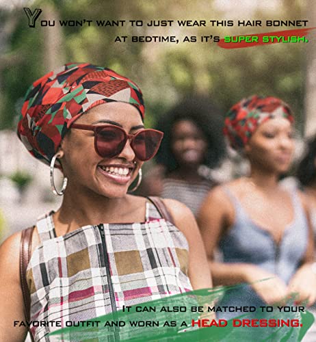 FocusCare Satin Lined Sleep Slouchy Cap Curly Girl Slap Headwear Gifts for Frizzy Hair Women - color: Army Green