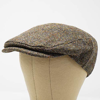 Nevis Flat Cap - 100% Handwoven Wool – Harris Tweed – Water Resistant - color: Classic Herringbone, size: 7 3/4