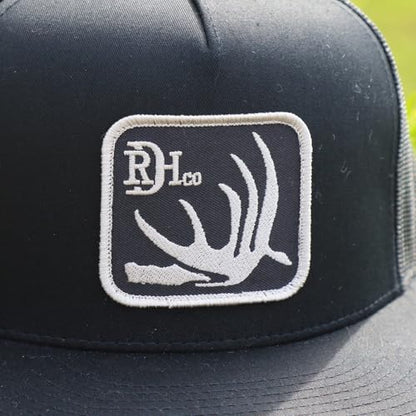 Red Dirt Hat Company Wildlife Hat | 5-Panel Western Adjustable Snapback Cap - color: Deer Shed - Black