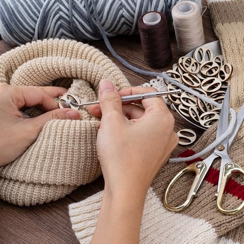 40pcs Wooden Hat Pom Poms Buttons, 20mm Removable Knitted Hat Button, Faux Fur Fastener Sewing Accessories for Crochet Knitting Beanies- Light Brown(A) - color: Light Brown-B-40pcs
