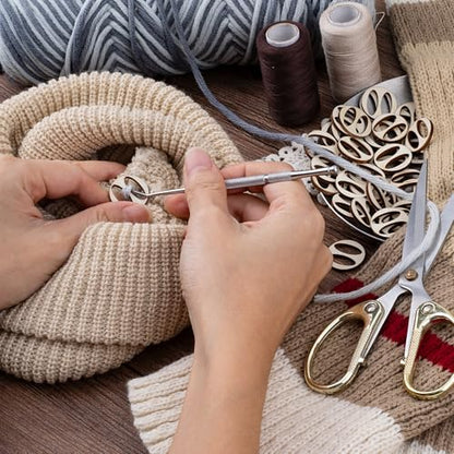 40pcs Wooden Hat Pom Poms Buttons, 20mm Removable Knitted Hat Button, Faux Fur Fastener Sewing Accessories for Crochet Knitting Beanies- Light Brown(A) - color: Light Brown-B-40pcs