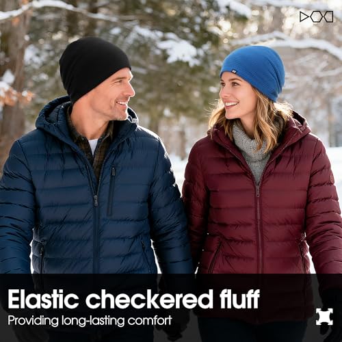 AUSFLUG Slouchy Beanie for Men Women Warm Lightweight Hard Hat Liner - color: Black