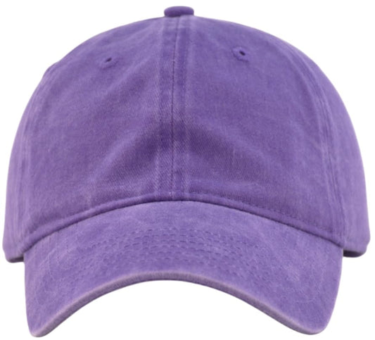 Vintage Washed Cotton Baseball Caps Men Women Adjustable Unstructured Low Profile Dad Hat - color: Purple