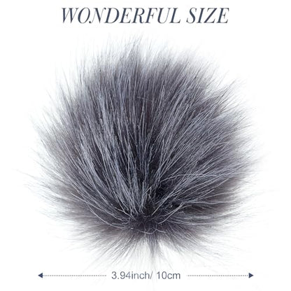 Tatuo 16 Pcs Faux Fur Pom Poms for Hats, Dark Gray - color: Dark Gray