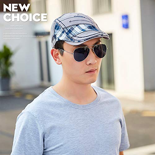 M MOACC Men Beret Hat Cotton Adjustable Newsboy Hats Cabbie Gatsby Cap Driving Flat Caps - color: Hat-t3-grey