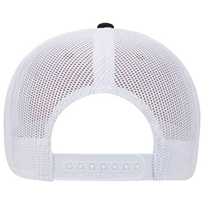 OTTO 6 Panel Low Profile Contrast Vertical Mesh Back Cap - color: Blk/Red/Wht