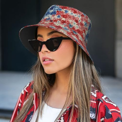Bucket Hat for Men Women Packable Sun Hats Fisherman Outdoor Summer Travel Hiking Beach Caps - color: Floral