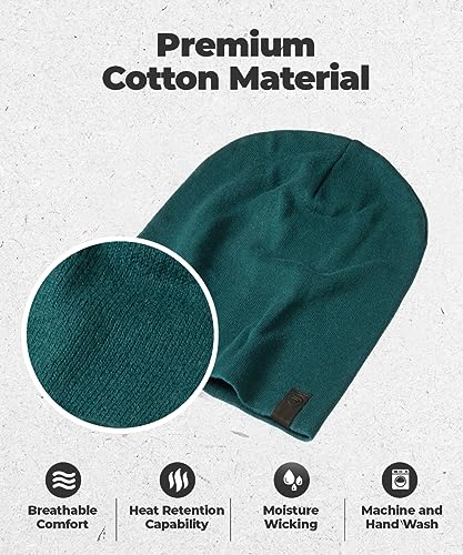 Warm Slouchy Beanie Hat - Deliciously Soft Daily Beanie in Fine Knit - color: Emerald Green