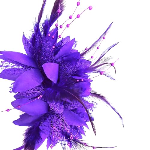 Fascinators Hat Tea Party Hat for Women 1920s Halloween Party - color: Purple
