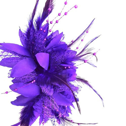 Fascinators Hat Tea Party Hat for Women 1920s Halloween Party - color: Purple