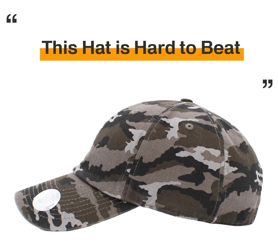 KBETHOS® Classic Washed Cotton Baseball Cap - color: Black Camo