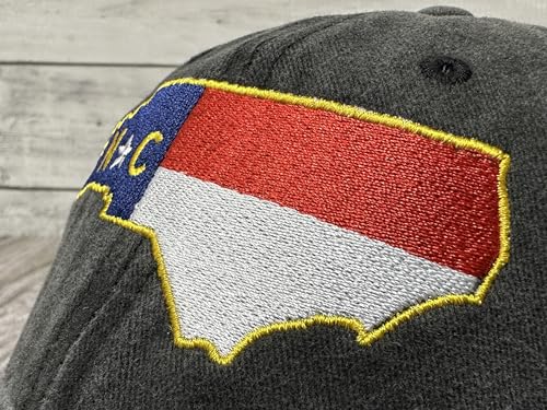 America State City Flag Hats - color: North Carolina Flag (Washed Black)