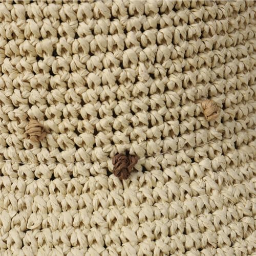Women Straw Sun Hat Summer Beach Hats Foldable Floppy Cap Wide Brim Bucket Hat Solid Handmade Sun Protection Caps - color: Dot-khaki