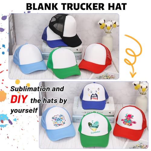 Ultrafun 10 Pack Trucker Hat Mesh Sublimation Blank Hats Adjustable Baseball Caps Hats for Men Women - color: Green White