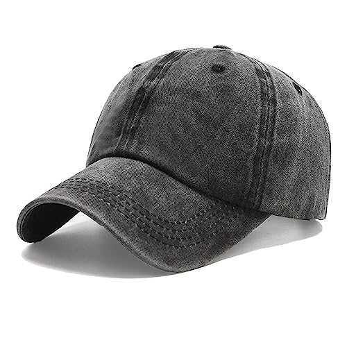 NPJY Baseball Cap Golf Dad Hat Adjustable Original Classic Low Profile Hat - color: Black(washed)