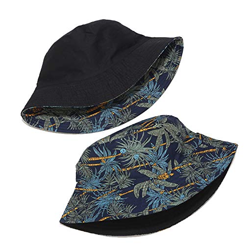 Umeepar Unisex Reversible Packable Bucket Hat Sun Hat for Men Women - color: Banana Tree Dark Blue