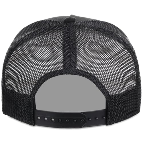 Lids Blank Essential 5-Panel Trucker Adjustable Snapback Hat - color: Black