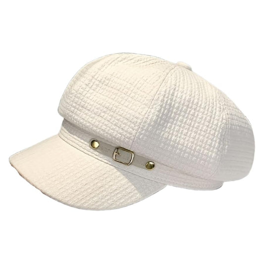 Elegant Lightweight Breathable Cap - 1pc Classic Newsboy Hat Solid Color Fashionable Hats for Women - color: White