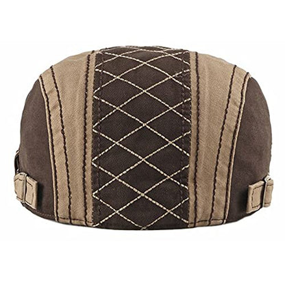 2 Pack Men's Cotton Flat Cap Ivy Gatsby Newsboy Hat - color: V
