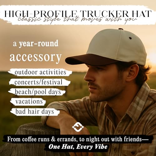 Funky Junque Adult Trucker Snapback Hat 2-Tone Baseball Cap - color: Brown/Beige