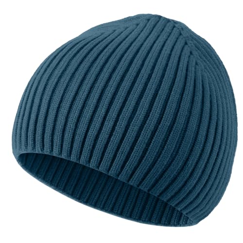 ROYBENS Wool Beanie for Men Women, Seamless Knit Warm Winter Hat Skull Caps - color: 1pcs-steel Blue