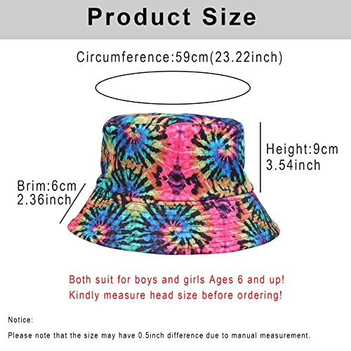 Bucket Hat for Boys and Girls, Travel Holiday Beach Sun Kids Bucket Hats - Ages 6+