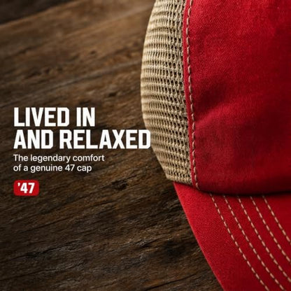 47 Blank Trawler Clean Up Adjustable Red Snapback Cap