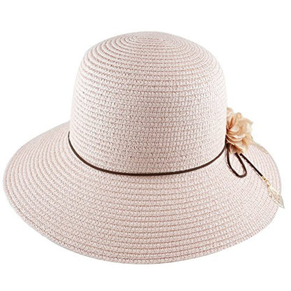 The Hat Depot Womens Floppy Summer Sun Beach Wide Brim Straw Hat - color: Fh12