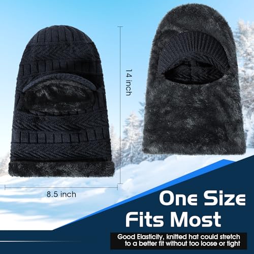 Clothclose Winter Balaclava Beanie Hat Knit Thermal Ski Mask for Men Women - color: Blue