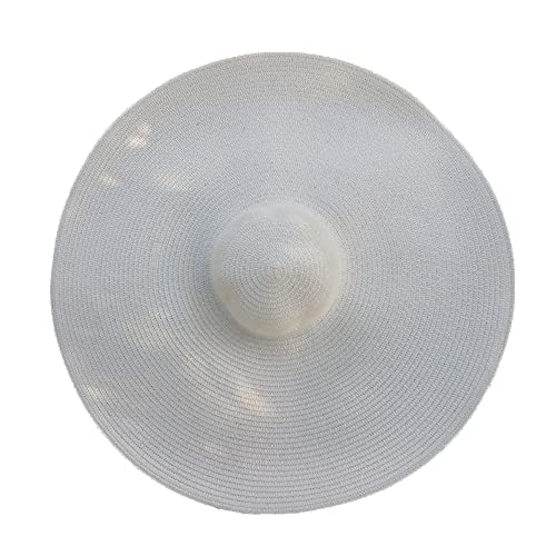 Oversized Beach Sun Hat for Women Foldable Large Wide Brim Hats Packable Roll up Floppy Cap Summer UV Protection Hat - color: White