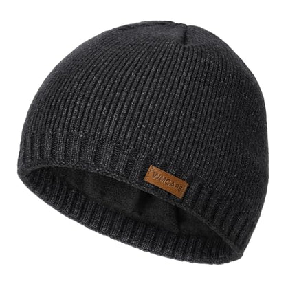 Wmcaps Fleece Lined Beanie for Men Women, Warm Winter Hat Soft Skull Cap - color: Slate Gray