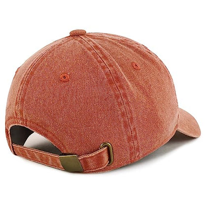 Trendy Apparel Shop Girl DAD Embroidered Unstructured Pigment Dyed Cotton Baseball Cap - color: Orange