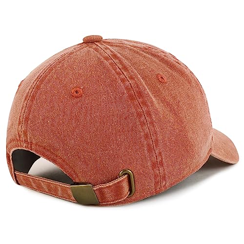 Trendy Apparel Shop Girl DAD Embroidered Unstructured Pigment Dyed Cotton Baseball Cap - color: Orange