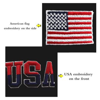 American Flag Baseball Caps Embroiderred USA Flag Patriotic Dad Hat Adjustable Trucker Hats for Men Women - color: Navy Blue Flat Brim Usa Cap