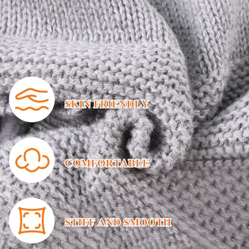 JANGANNSA Basic Winter Baby Boy Beanie Pompom Knit Girl Hat Kid Earflap Cap - color: Gray Pompom Hat, size: 2-5T