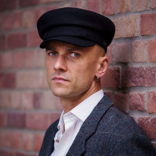 Sterkowski Maciejwka Model 2 Fisherman Wool Fiddler Cap for Men and Women, Warm Captain Cap - color: Black, size: 7 3/4