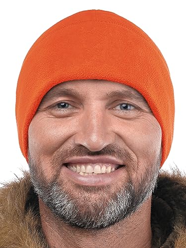 2SBR 2SABERS Fleece Winter Warm Watch Cap - Mens Outdoor Skull Beanie Hat - color: Orange, size: Small