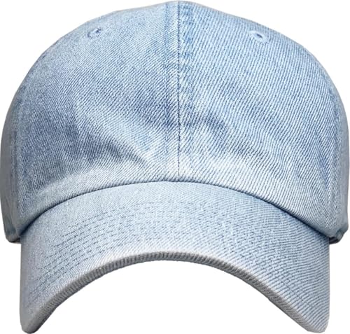 KBETHOS® Classic Washed Cotton Baseball Cap - color: Light Denim