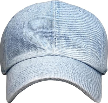 KBETHOS® Classic Washed Cotton Baseball Cap - color: Light Denim