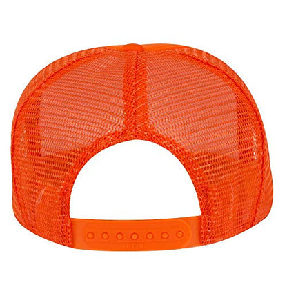OTTO Polyester Foam Front Youth 5 Panel High Crown Trucker Hat - color: Orange